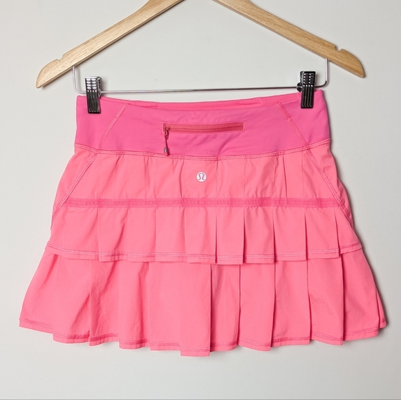 LULULEMON Pace Setter Skirt Pleated Mini Skort Pink 2 Tall - Picture 11 of 14